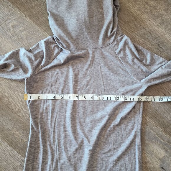 Athleta US Women's Size XS Essence Hooded Tunic Long Sleeve Gray Stretch - Picture 13 of 13